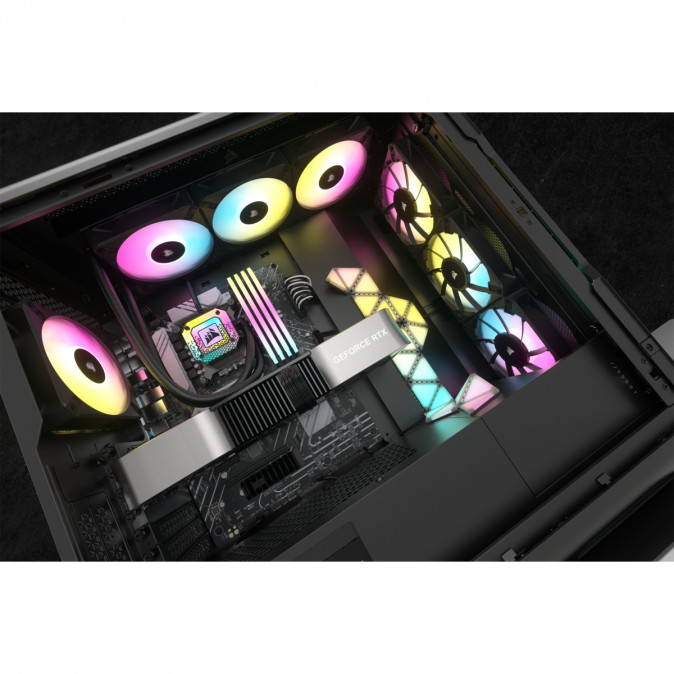 CORSAIR CPU hűtő iCUE H150i ELITE CAPELLIX XT (vízhűtés), 3 Ventilátoros, LGA1700 támogatással, fekete PC