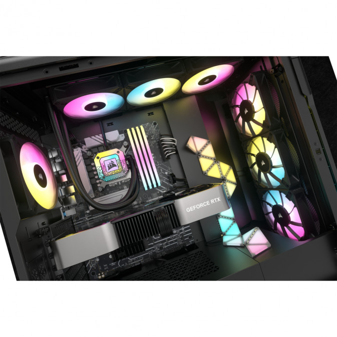 CORSAIR CPU hűtő iCUE H150i ELITE CAPELLIX XT (vízhűtés), 3 Ventilátoros, LGA1700 támogatással, fekete PC