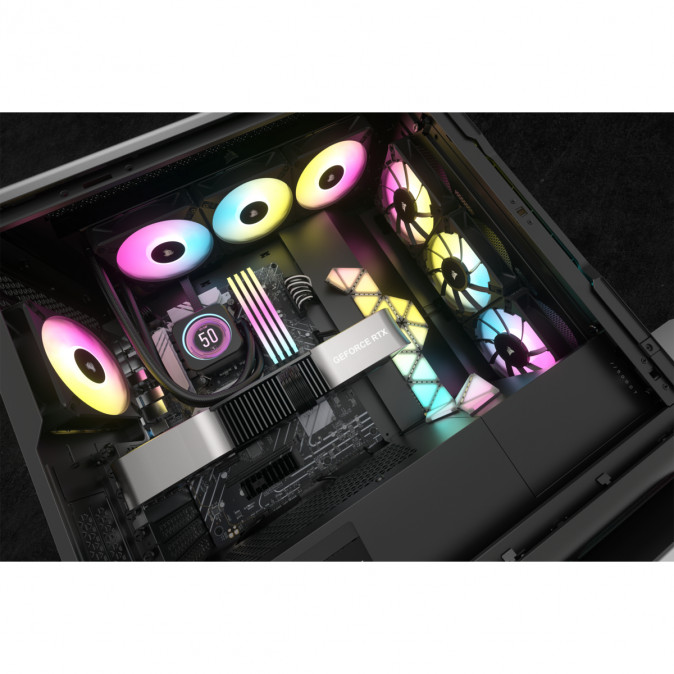 CORSAIR CPU hűtő iCUE H150i ELITE LCD XT (vízhűtés), 3 Ventilátoros, LGA1700 támogatással, fekete PC