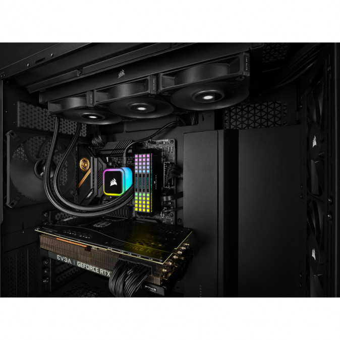 CORSAIR CPU hűtő iCUE H150i RGB ELITE (vízhűtés), 3 Ventilátoros, LGA1700 támogatással. fekete PC
