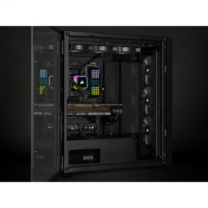 CORSAIR CPU hűtő iCUE H150i RGB ELITE (vízhűtés), 3 Ventilátoros, LGA1700 támogatással. fekete PC