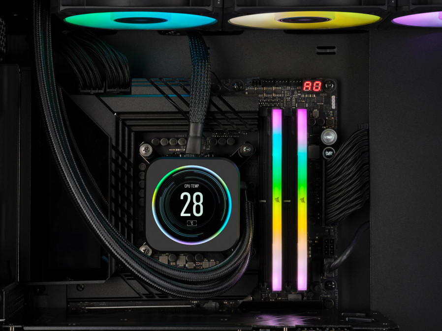CORSAIR Memória VENGEANCE RGB DDR5 64GB 6000MHz CL38 INTEL (Kit of 2), fekete PC