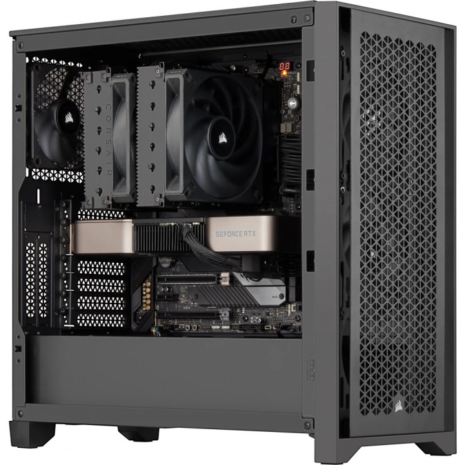 CORSAIR CPU hűtő, A115 Twin Tower, 2 Ventilátoros, LGA1700 támogatással, fekete PC