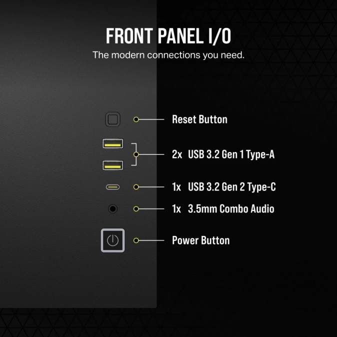 CORSAIR Ház 2500X, Tápegység nélkül, Edzett Üveg, fekete PC