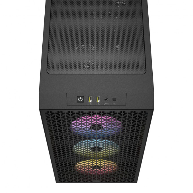 CORSAIR Ház 3000D RGB AIRFLOW, 3xAR120 RGB Ventilátorral, Tápegység nélkül, Edzett Üveg, fekete PC