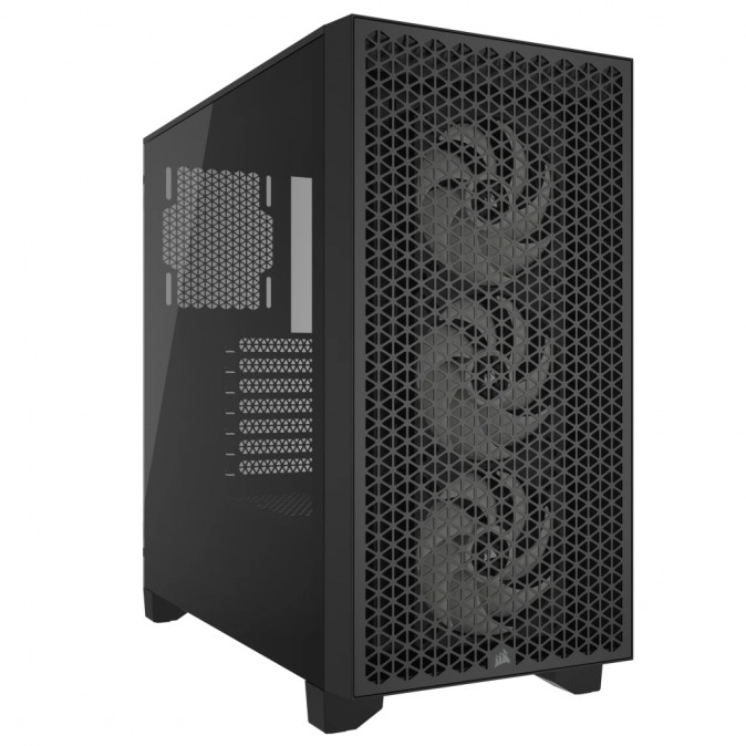 CORSAIR Ház 3000D RGB AIRFLOW, 3xAR120 RGB Ventilátorral, Tápegység nélkül, Edzett Üveg, fekete PC