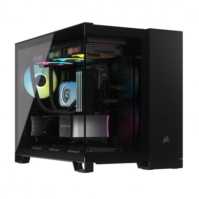 CORSAIR Ház iCUE LINK 2500X RGB, 2x RX120 RGB Ventilátor, Tápegység nélkül, Edzett Üveg, fekete PC