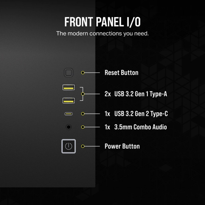 CORSAIR Ház iCUE LINK 2500X RGB, 2x RX120 RGB Ventilátor, Tápegység nélkül, Edzett Üveg, fekete PC