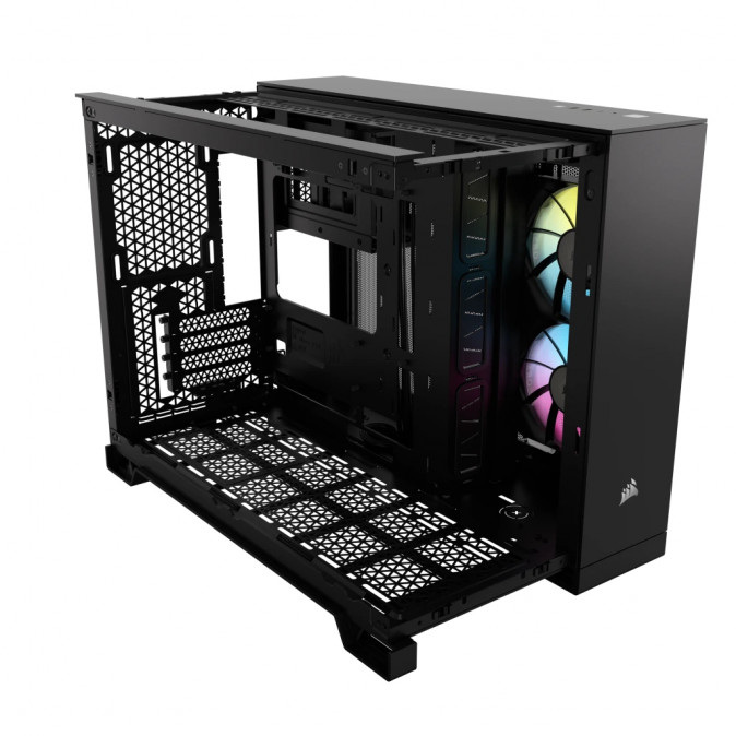 CORSAIR Ház iCUE LINK 2500X RGB, 2x RX120 RGB Ventilátor, Tápegység nélkül, Edzett Üveg, fekete PC