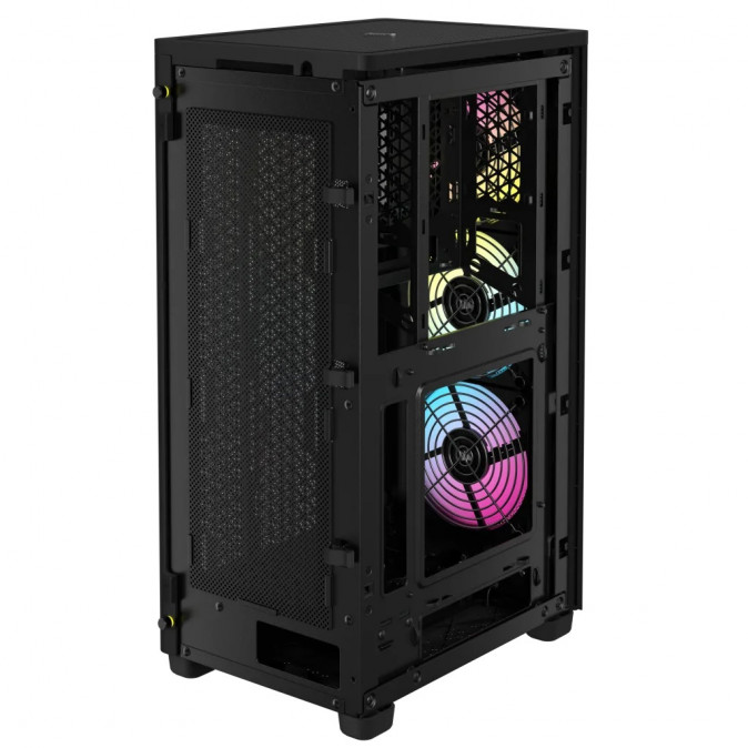 CORSAIR Ház 2000D RGB AIRFLOW Mini-ITX, 3xAF120 RGB SLIM Ventillátorral, SFX Tápegység nélkül, Edzett Üveg, fekete PC