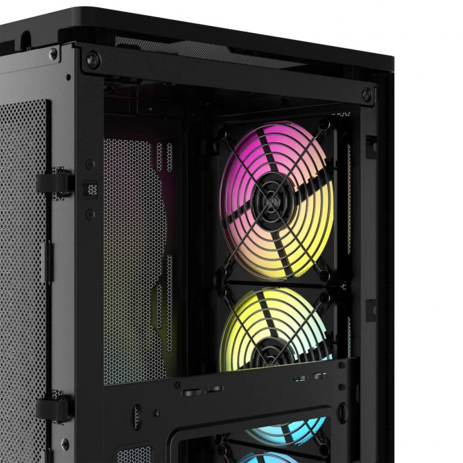 CORSAIR Ház 2000D RGB AIRFLOW Mini-ITX, 3xAF120 RGB SLIM Ventillátorral, SFX Tápegység nélkül, Edzett Üveg, fekete PC
