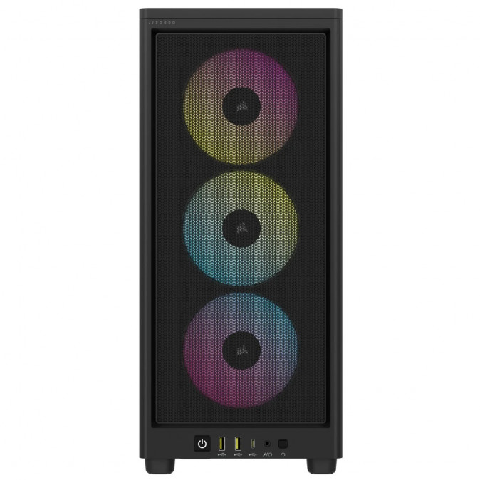 CORSAIR Ház 2000D RGB AIRFLOW Mini-ITX, 3xAF120 RGB SLIM Ventillátorral, SFX Tápegység nélkül, Edzett Üveg, fekete PC