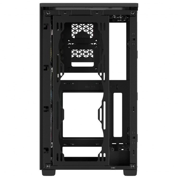 CORSAIR Ház 2000D RGB AIRFLOW Mini-ITX, 3xAF120 RGB SLIM Ventillátorral, SFX Tápegység nélkül, Edzett Üveg, fekete PC