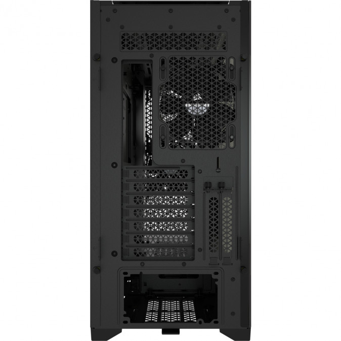 CORSAIR Ház iCUE 5000D RGB AIRFLOW, 3xAF120 RGB Ventillátorral + iCUE Kontroller, Tápegység nélkül, Edzett Üveg, fekete PC