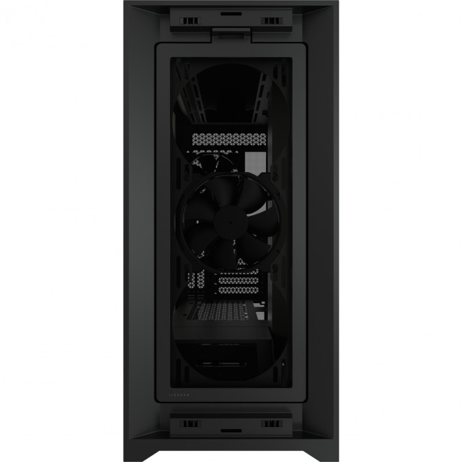 CORSAIR Ház iCUE 5000D RGB AIRFLOW, 3xAF120 RGB Ventillátorral + iCUE Kontroller, Tápegység nélkül, Edzett Üveg, fekete PC
