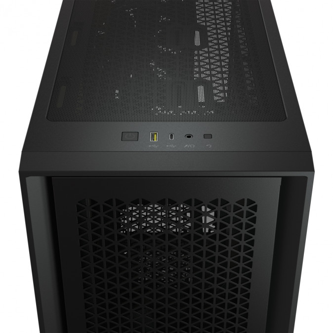 CORSAIR Ház iCUE 4000D RGB AIRFLOW, 3xAF120 RGB ELITE Ventillátorral + Kontroller, Tápegység nélkül, Edzett Üveg, fekete PC