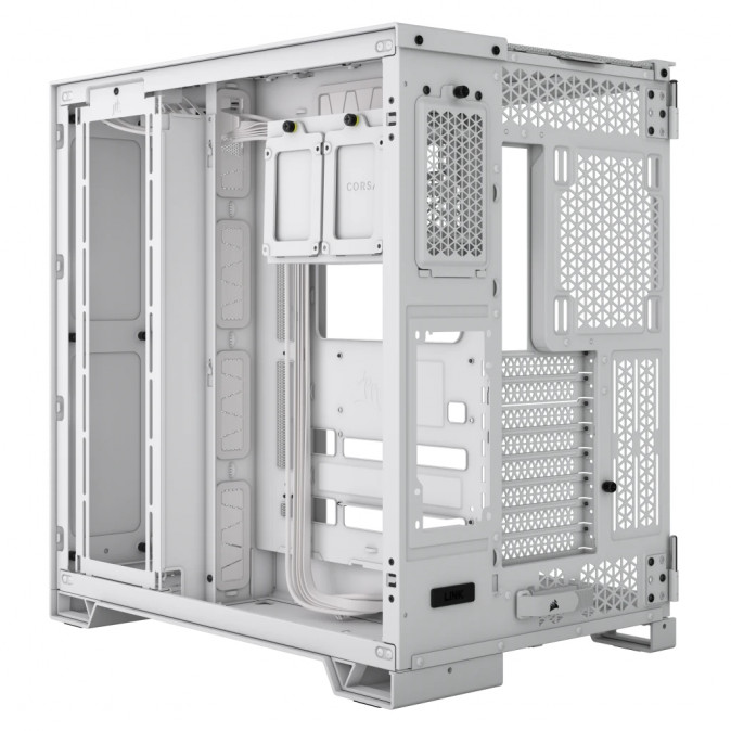 CORSAIR Ház 6500D AIRFLOW Dual Chamber, Tápegység nélkül, Edzett Üveg, fehér PC