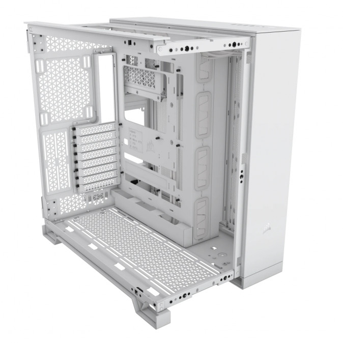 CORSAIR Ház 6500D AIRFLOW Dual Chamber, Tápegység nélkül, Edzett Üveg, fehér PC