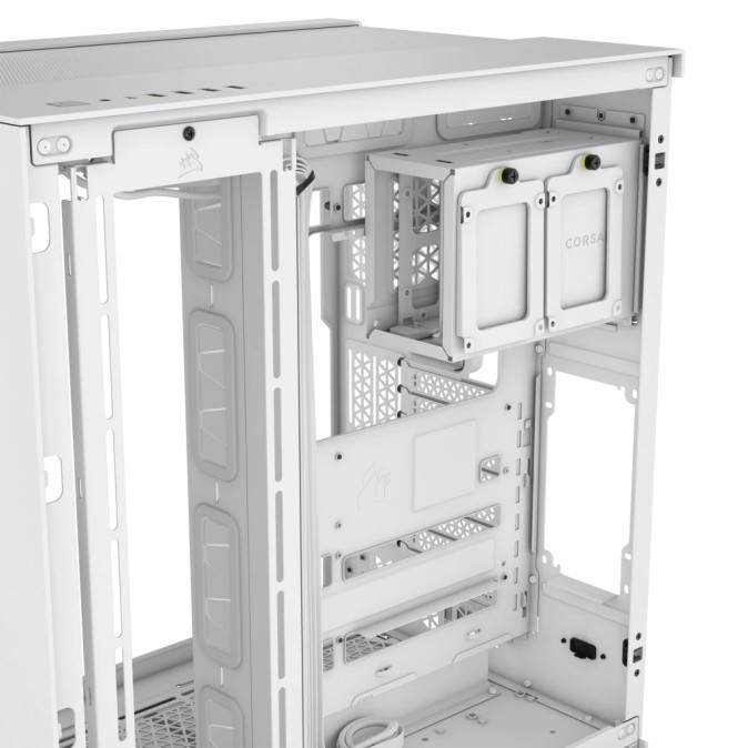 CORSAIR Ház 6500D AIRFLOW Dual Chamber, Tápegység nélkül, Edzett Üveg, fehér PC