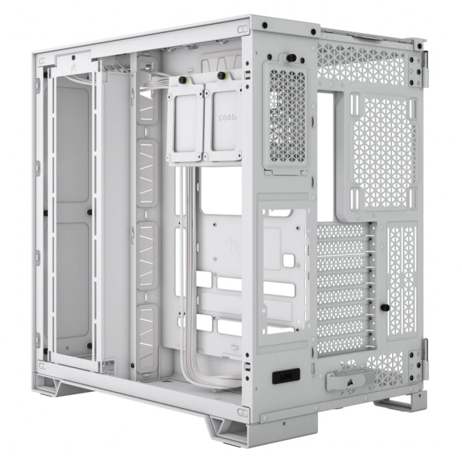 CORSAIR Ház 6500X Dual Chamber, Tápegység nélkül, Edzett Üveg, fehér PC