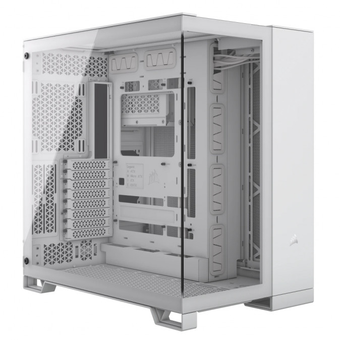 CORSAIR Ház 6500X Dual Chamber, Tápegység nélkül, Edzett Üveg, fehér PC