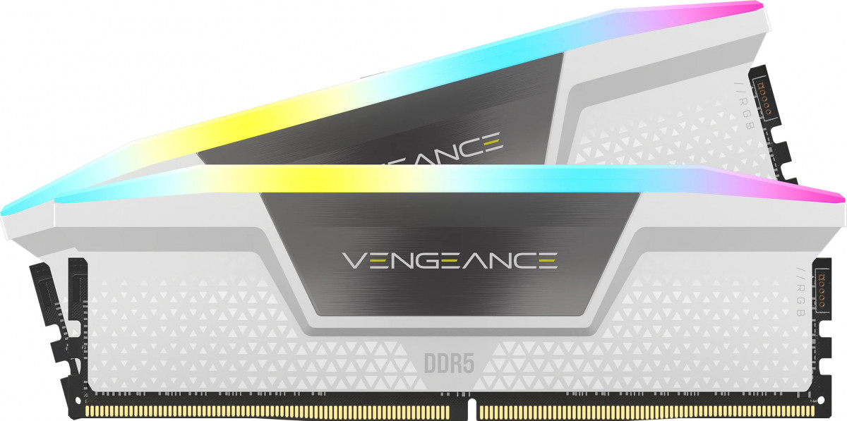 CORSAIR Memória VENGEANCE RGB DDR5 64GB 6000MHz CL30 INTEL, AMD (Kit of 2), fehér PC