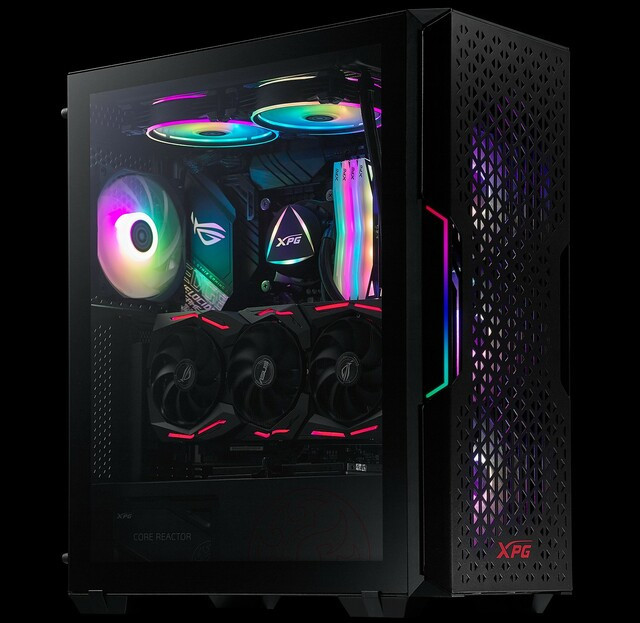 ADATA XPG Ház Midi ATX Starker AIR, 2x120mm ventilátor, Tápegység nélkül, üvegfalú, fekete PC