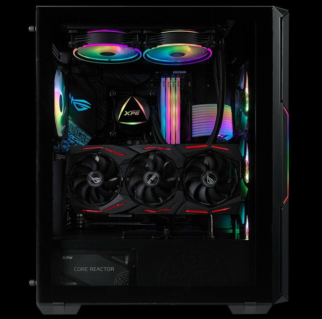ADATA XPG Ház Midi ATX Starker AIR, 2x120mm ventilátor, Tápegység nélkül, üvegfalú, fekete PC
