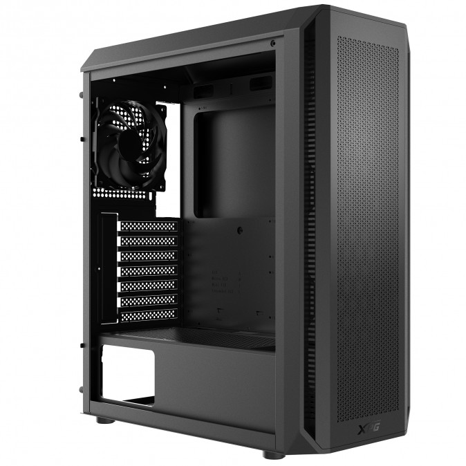 ADATA XPG Ház Midi ATX Valor AIR PLUS, 4x120mm RGB ventilátor, Tápegység nélkül, üvegfalú, fekete PC