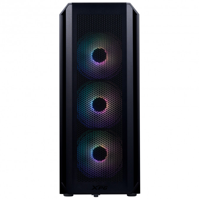 ADATA XPG Ház Midi ATX Valor AIR PLUS, 4x120mm RGB ventilátor, Tápegység nélkül, üvegfalú, fekete PC