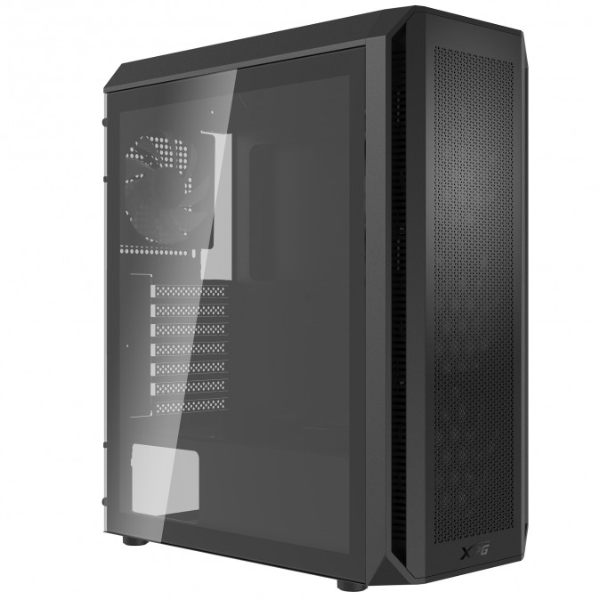 ADATA XPG Ház Midi ATX Valor AIR PLUS, 4x120mm RGB ventilátor, Tápegység nélkül, üvegfalú, fekete PC