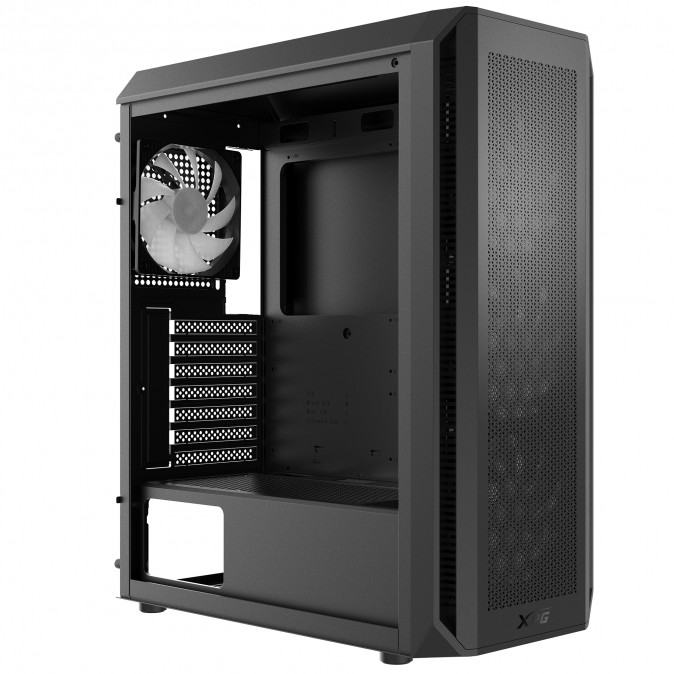 ADATA XPG Ház Midi ATX Valor AIR PLUS, 4x120mm RGB ventilátor, Tápegység nélkül, üvegfalú, fekete PC