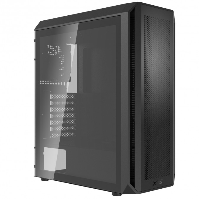 ADATA XPG Ház Midi ATX Valor AIR PLUS, 4x120mm RGB ventilátor, Tápegység nélkül, üvegfalú, fekete PC