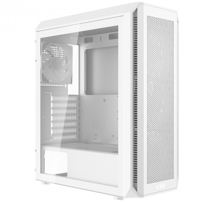 ADATA XPG Ház Midi ATX Valor AIR PLUS, 4x120mm RGB ventilátor, Tápegység nélkül, üvegfalú, fehér PC