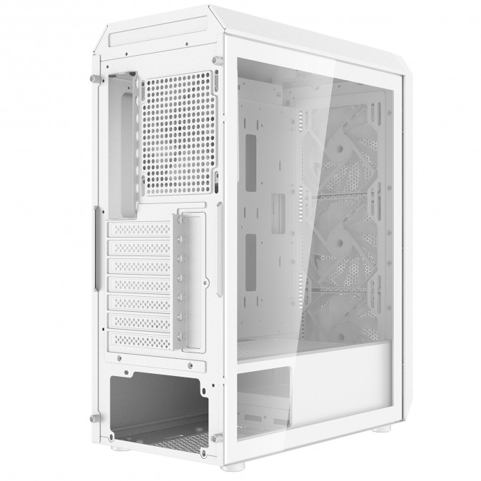 ADATA XPG Ház Midi ATX Valor AIR PLUS, 4x120mm RGB ventilátor, Tápegység nélkül, üvegfalú, fehér PC