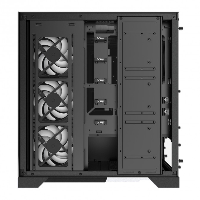 ADATA XPG Ház Midi ATX Invader X, 5x120mm RGB ventilátor, Tápegység nélkül, üvegfalú, fekete PC