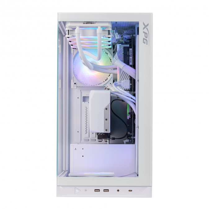 ADATA XPG Ház Midi ATX Invader X, 5x120mm RGB ventilátor, Tápegység nélkül, üvegfalú, fehér PC