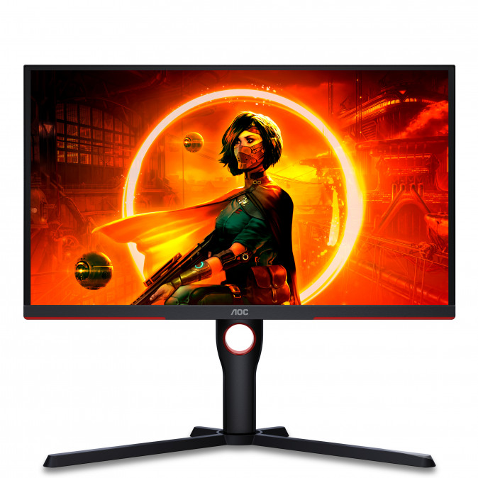AOC Gaming 240Hz monitor 24.5" 25G3ZM/BK, 1920x1080, 16:9, 300cd/m2, 1ms, 2xHDMI/DisplayPort, áll. mag, pivot PC