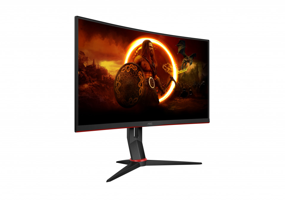 AOC Ívelt Gaming 280Hz monitor 27" C27G2Z3/BK, 1920x1080, 16:9, 300cd/m2, 0,5ms, HDMIx2/DisplayPort, állítható magasság PC