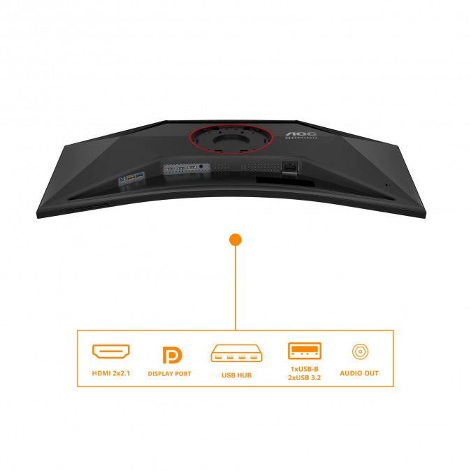 AOC Ívelt Gaming 240Hz monitor 34" CU34G4Z, 3440x1440, 21:9, 450cd/m2, 0,5ms, HDMIx2/DisplayPort/USBx2 PC