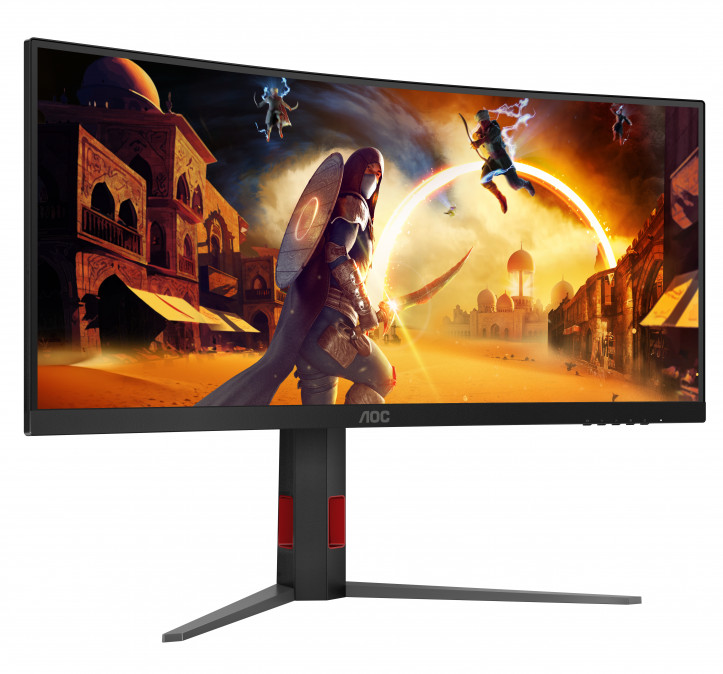 AOC Ívelt Gaming 240Hz monitor 34" CU34G4Z, 3440x1440, 21:9, 450cd/m2, 0,5ms, HDMIx2/DisplayPort/USBx2 PC