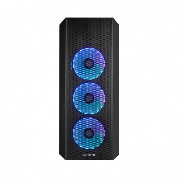 CHIEFTEC Ház Gaming Scorpion 4, ATX, 4x120mm RGB ventilátor, RGB vezérlő, Tápegység nélkül, Edzett Üveg, Fekete PC