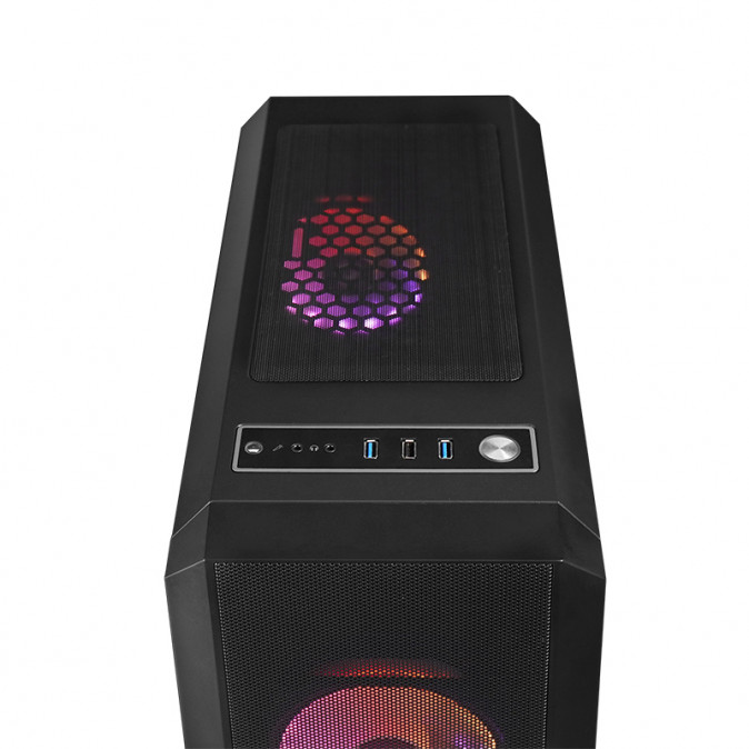 CHIEFTEC Ház Gaming Scorpion 4, ATX, 4x120mm RGB ventilátor, RGB vezérlő, Tápegység nélkül, Edzett Üveg, Fekete PC