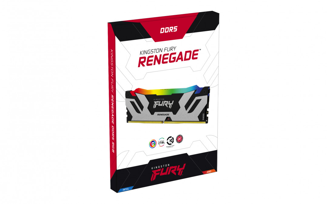 KINGSTON FURY Memória DDR5 96GB 6000MT/s CL32 DIMM (Kit of 2) Renegade RGB XMP PC