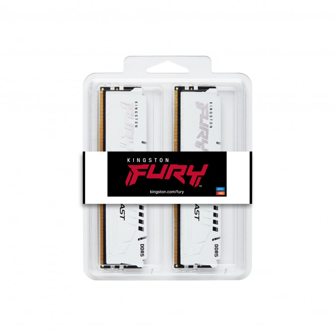 KINGSTON FURY Memória DDR5 32GB 5600MT/s CL36 DIMM (Kit of 2) Beast White EXPO PC