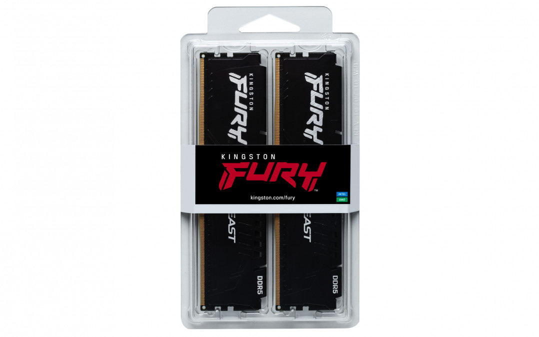 KINGSTON FURY Memória DDR5 16GB 6000MT/s CL30 DIMM (Kit of 2) Beast Black EXPO PC