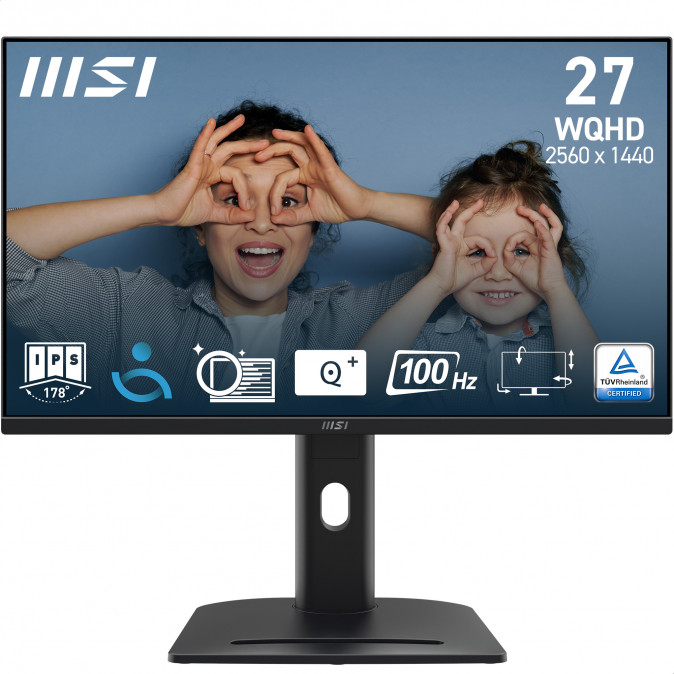 MSI Monitor Business PRO MP275QPG 27" QHD 2560x1440, IPS 16:9 100Hz, 1 ms, 2x HDMI, DP,  Black PC