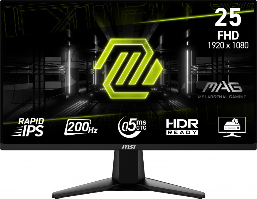 MSI Monitor GAMING MAG 255F E20 24,5" FHD Rapid IPS 1920x1080, 16:9, 200Hz, 1000:1, 0,5ms, 2x HDMI, DP, Black PC