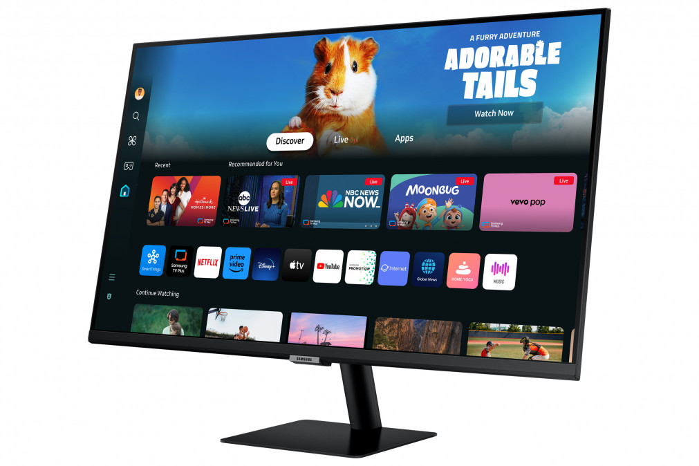 SAMSUNG SMART VA monitor 27" M5, 1920x1080, 16:9, 250cd/m2, 4ms, 2xHDMI/2xUSB/WiFi/Bluetooth, hangszóró PC