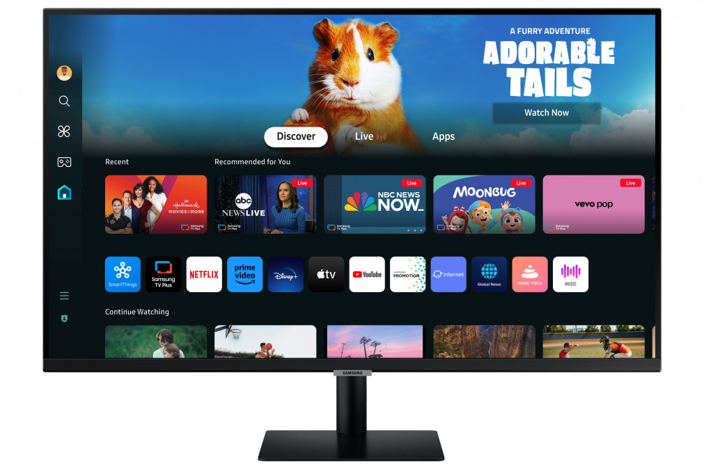 SAMSUNG SMART VA monitor 27" M5, 1920x1080, 16:9, 250cd/m2, 4ms, 2xHDMI/2xUSB/WiFi/Bluetooth, hangszóró PC